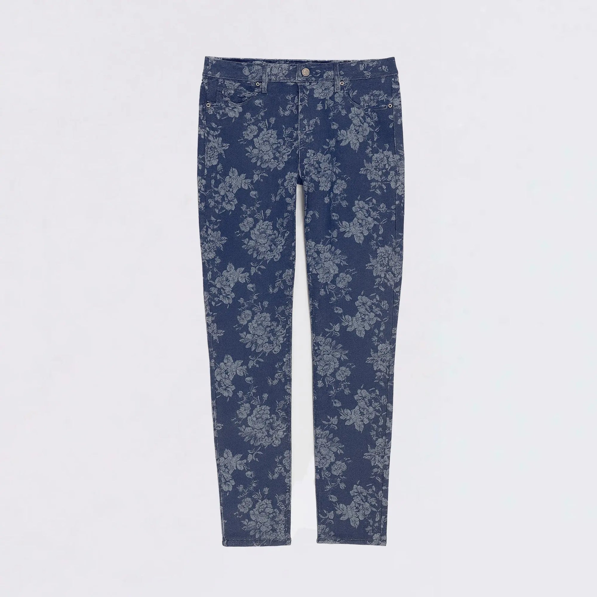 W04B1006 Flower Jacquard Denim Jeans Corfu Easy Living