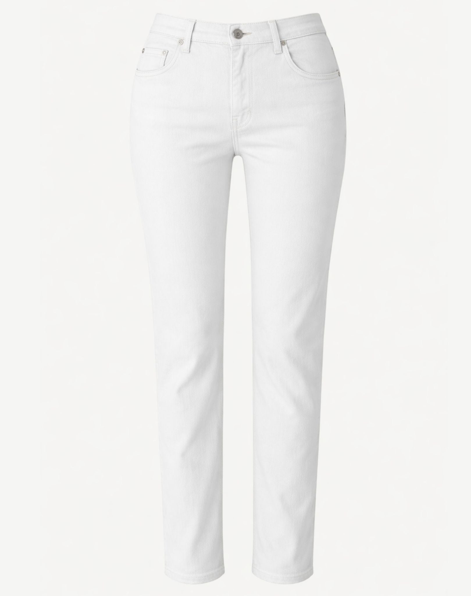 W04B1018 White Stretch Denim - W04B1018 Corfu Jeans