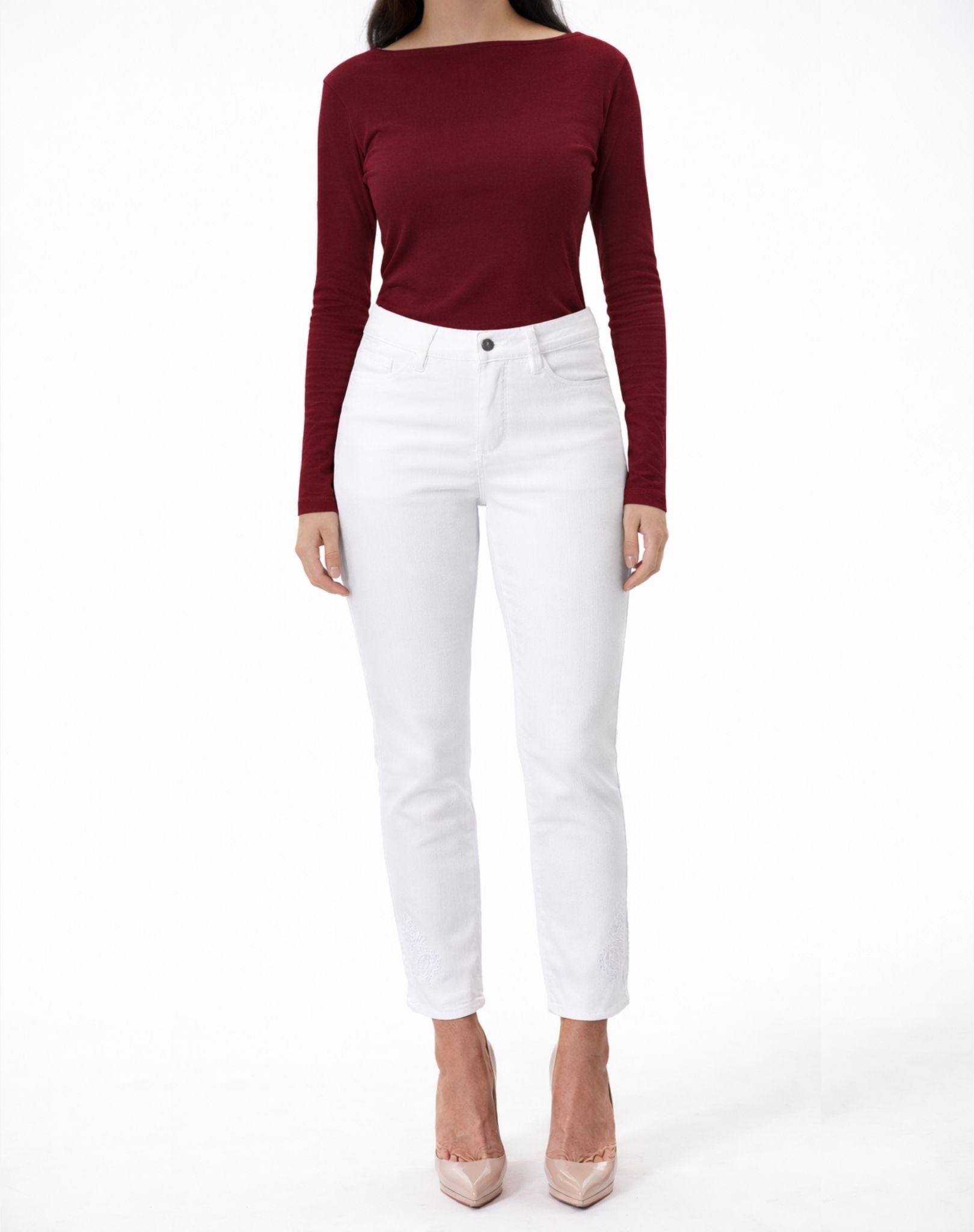 Audrey White Stretch Denim Jeans Corfu Easy Living