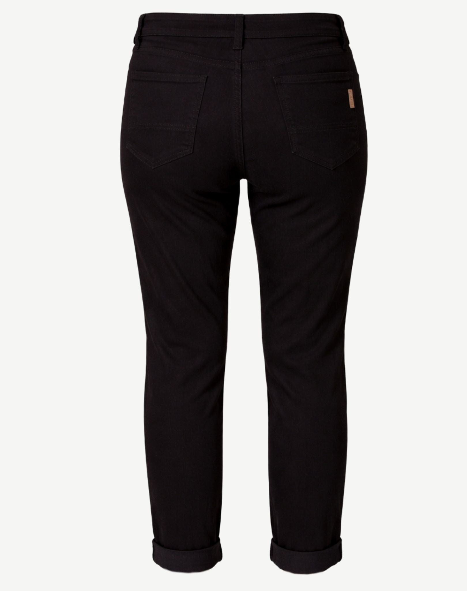 W04B2099 Boyfriend Cotton Stretch Denim Black Jeans Corfu Easy Living