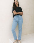 Harper Mist Wash Elasticated Denim Jeans Corfu Jeans