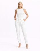 Harper White Elasticated Denim Jeans