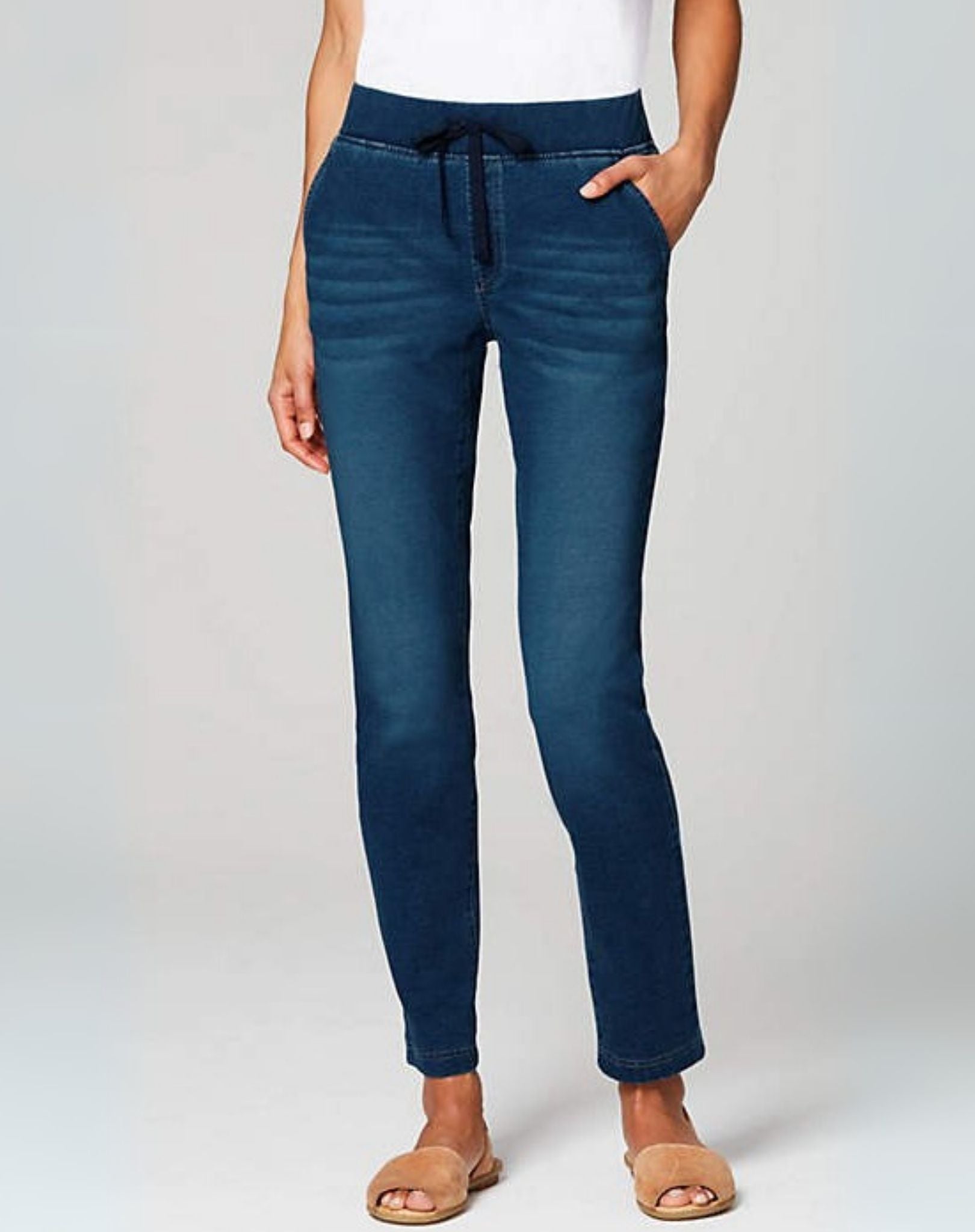 Indigo Night Elasticated Drawstring Stretch Denim Jeans (Copy) Corfu Jeans