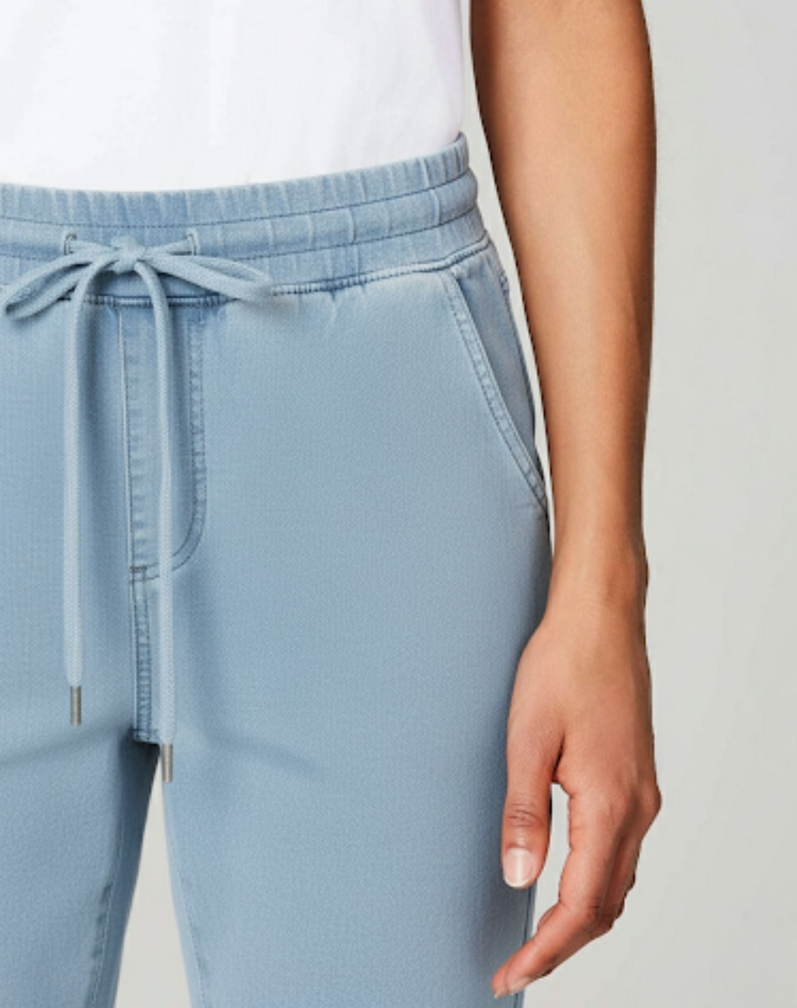 Mist Wash Elasticated Drawstring Stretch Denim Jeans Corfu Jeans
