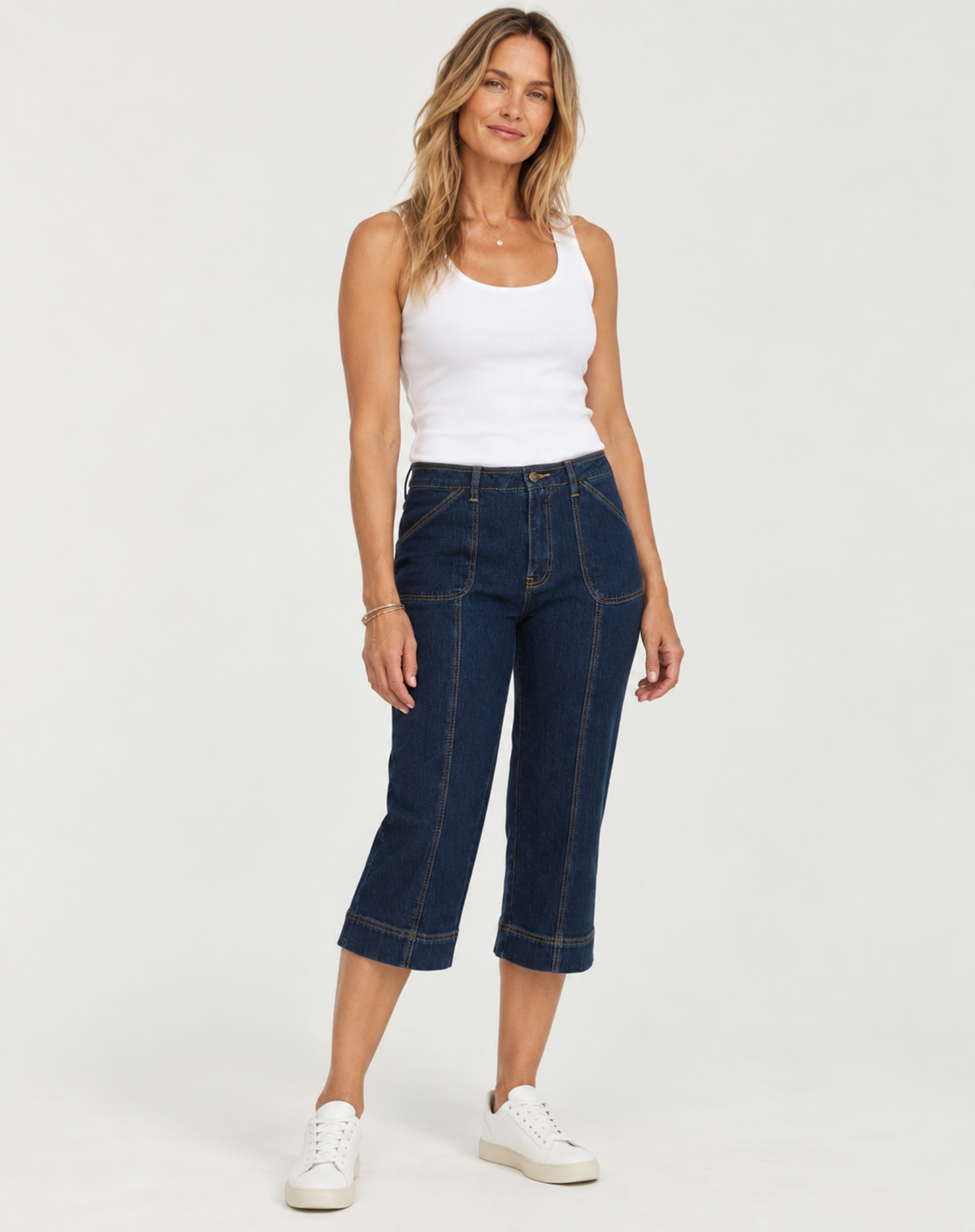 Razeena Heritage Wash Mid Rise Easy Fit Pedal Pusher Jeans Corfu Jeans