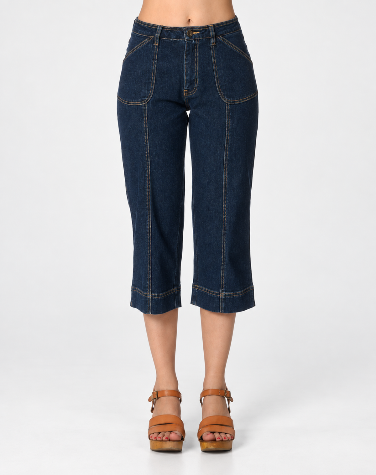 Razeena Heritage Wash Mid Rise Easy Fit Pedal Pusher Jeans Corfu Jeans