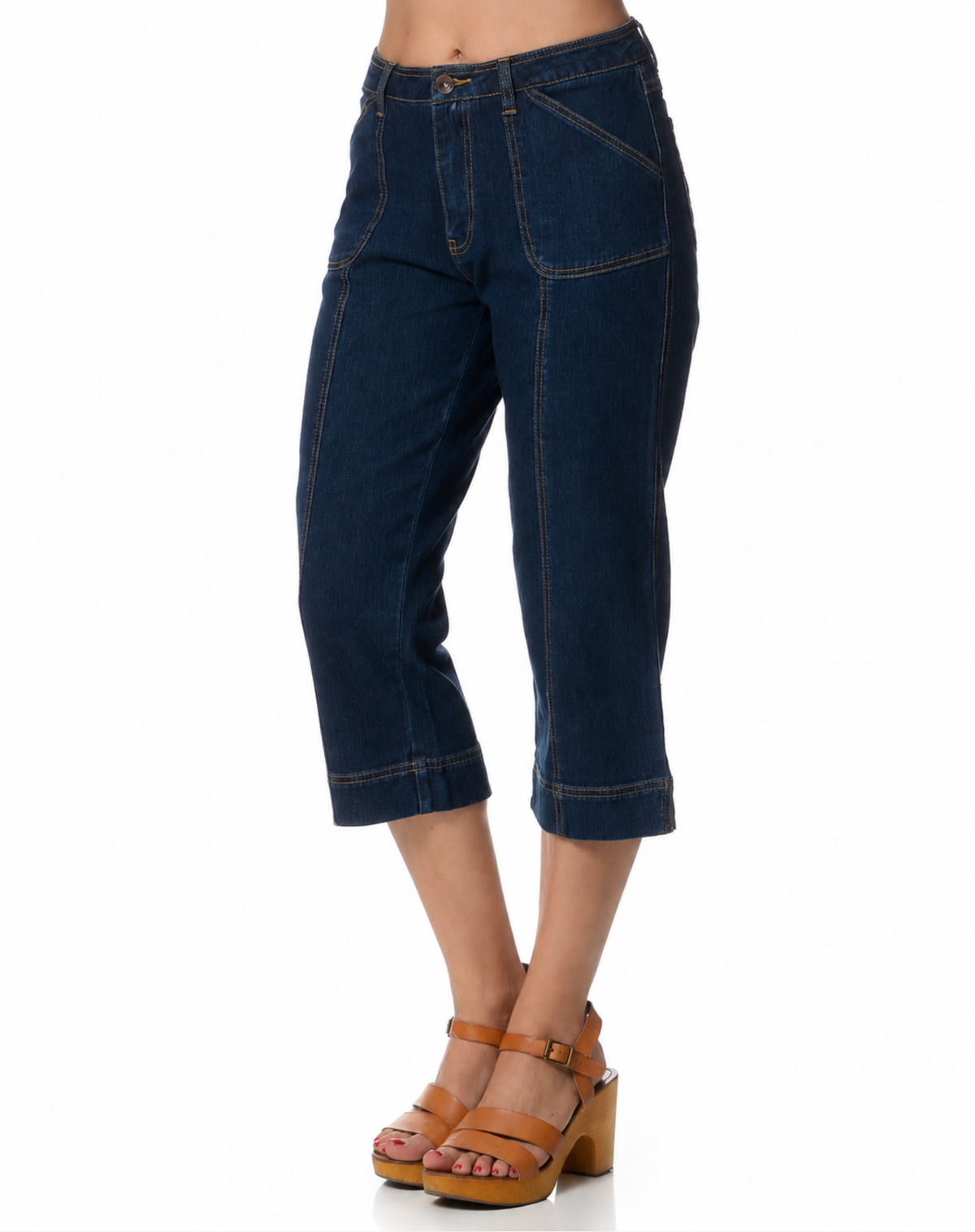 Razeena Heritage Wash Mid Rise Easy Fit Pedal Pusher Jeans Corfu Jeans