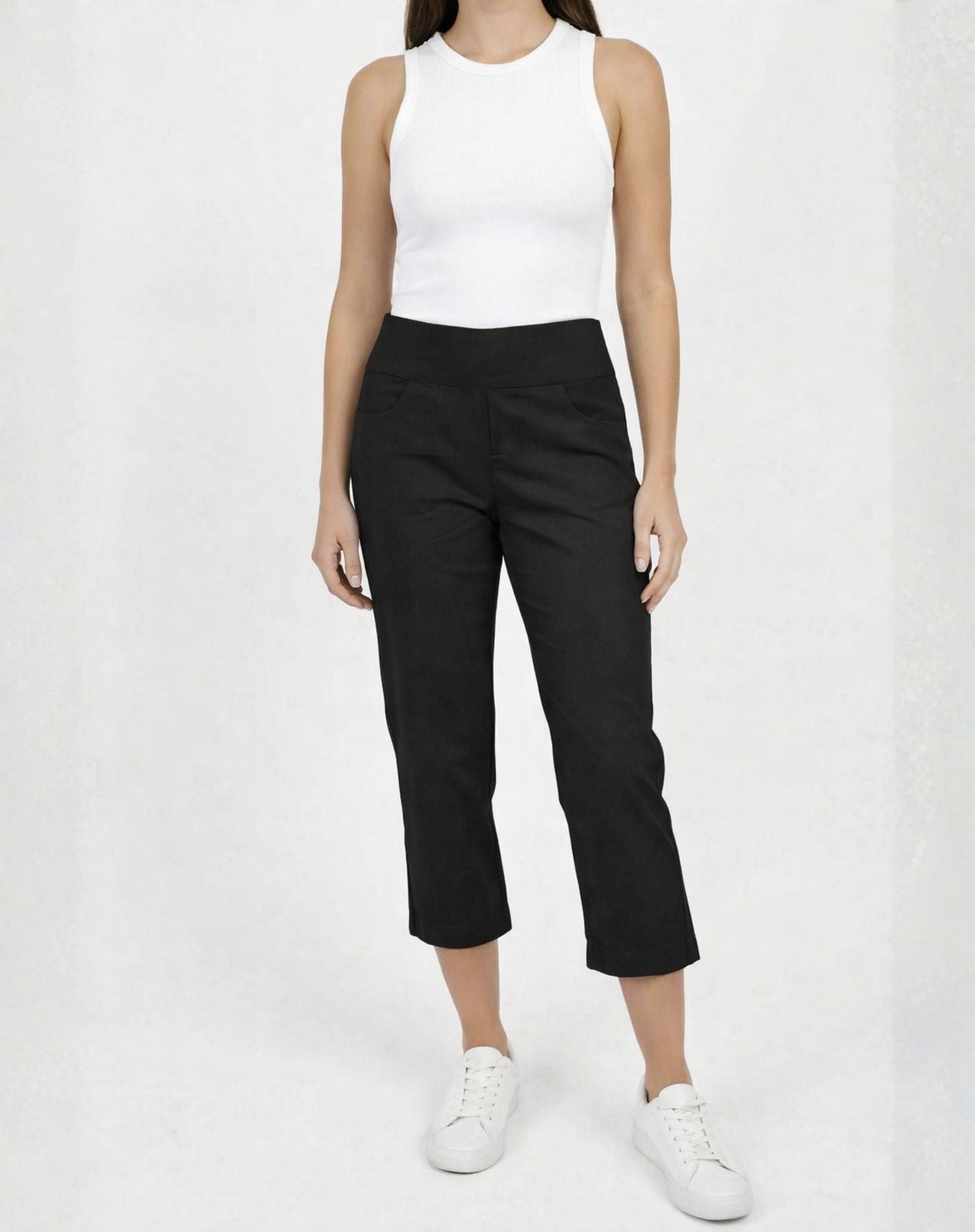 Black Essential Stretch Capri Pant Corfu Jeans