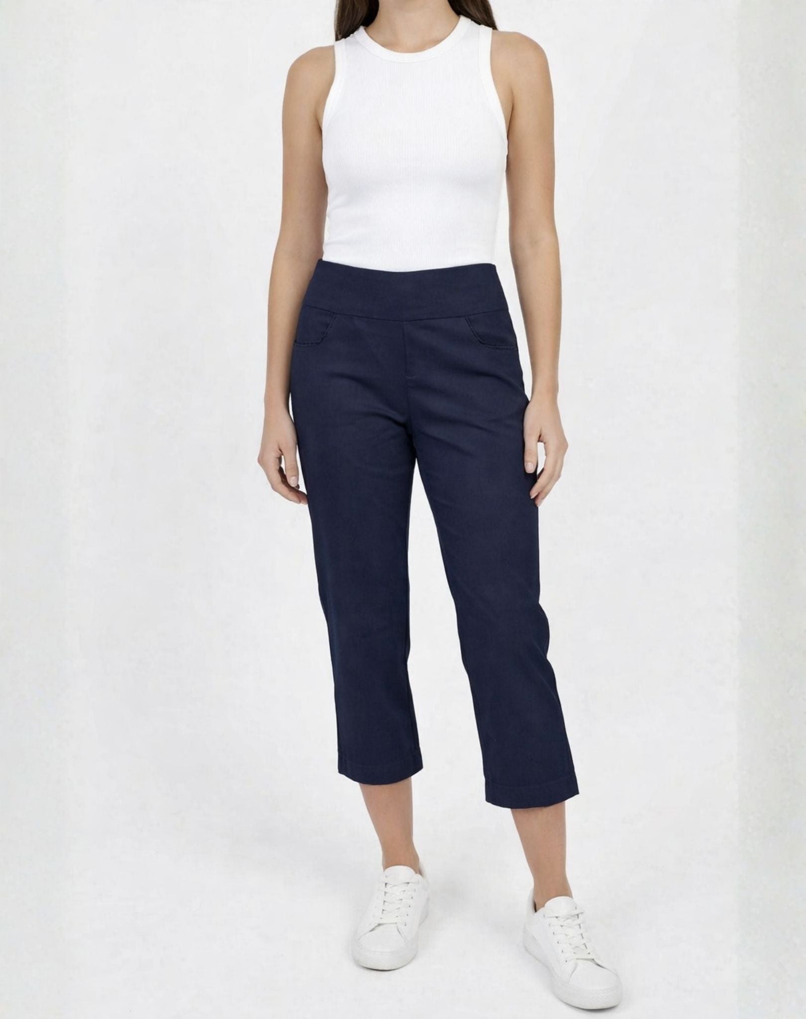 Classic Navy Essential Stretch Capri Pant Corfu Jeans