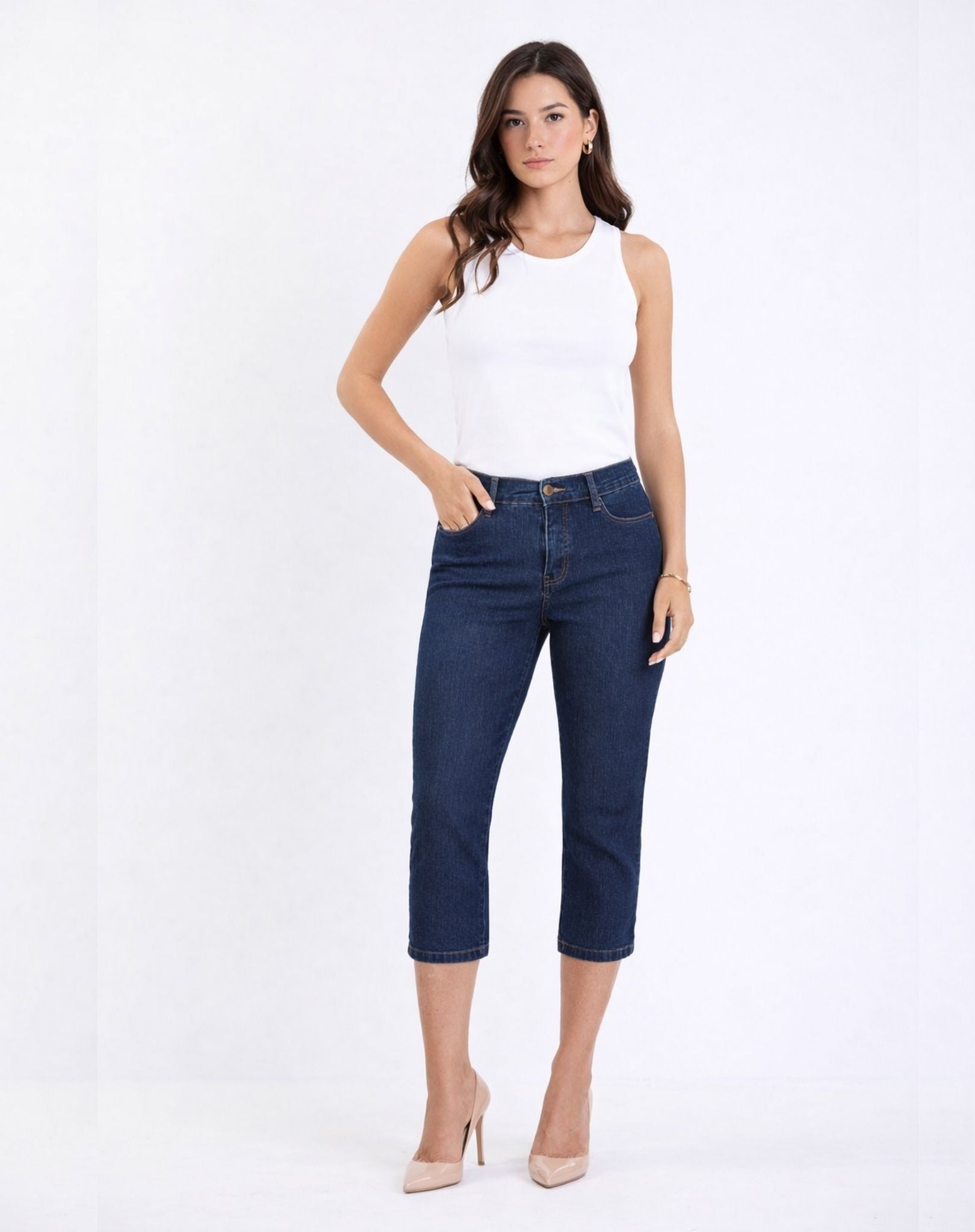 Alina Vintage Crop Denim Jeans Corfu Easy Living