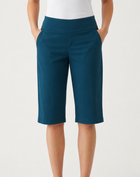 Deep Teal Essential Stretch Knee-Length Shorts
