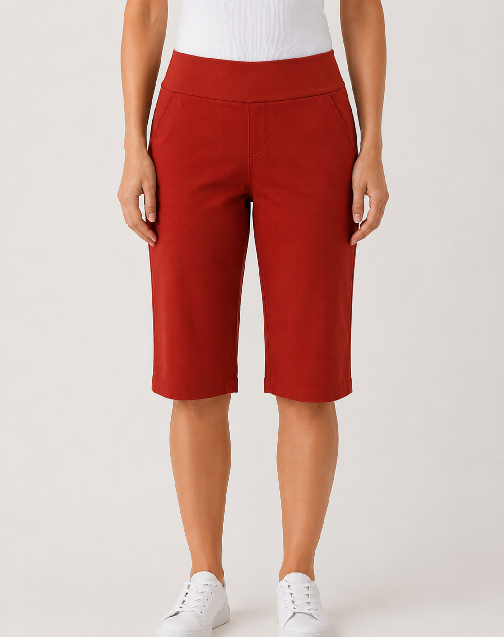 Rust Essential Stretch Knee-Length Shorts Corfu Jeans