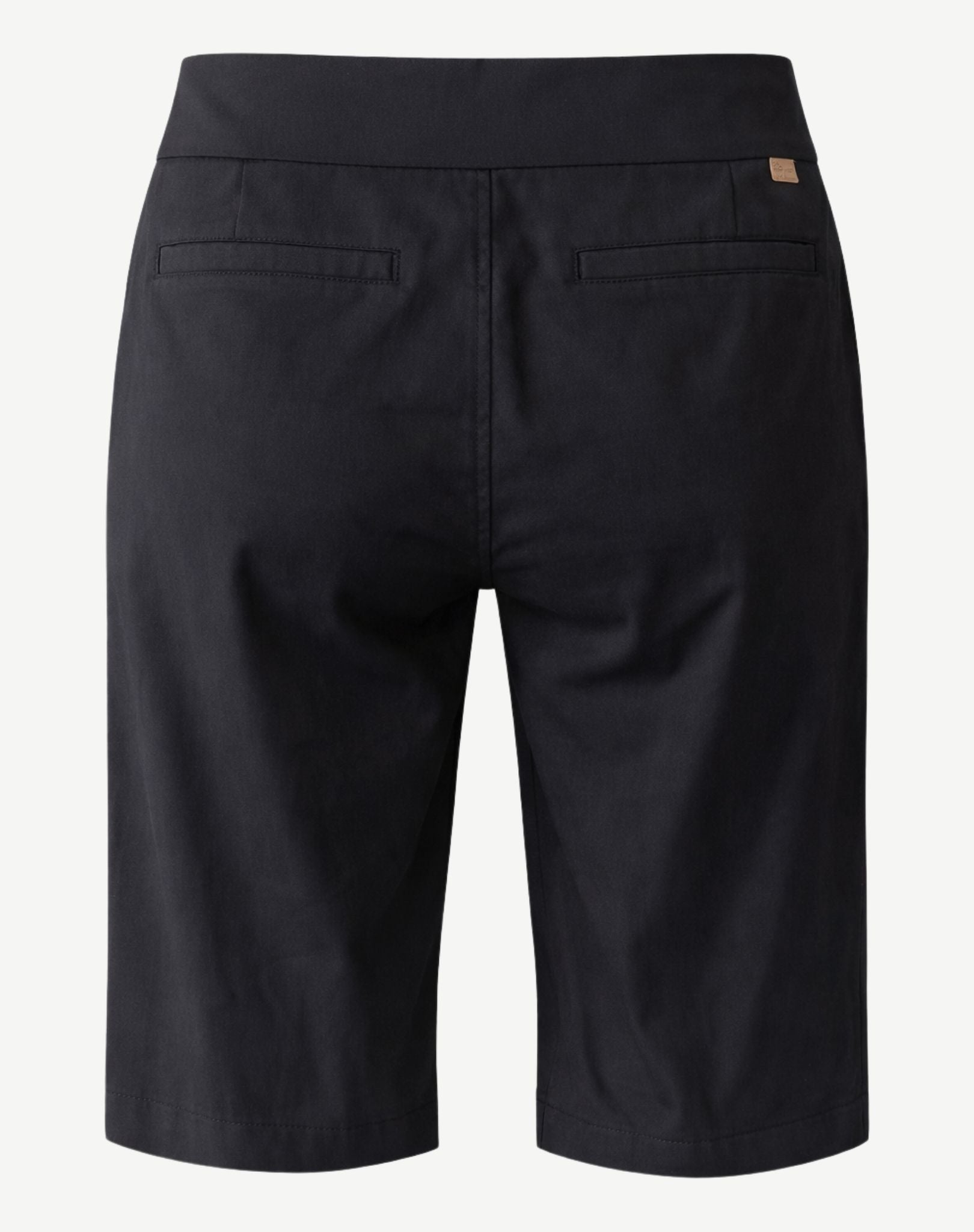 Black Essential Stretch Knee-Length Shorts Corfu Jeans