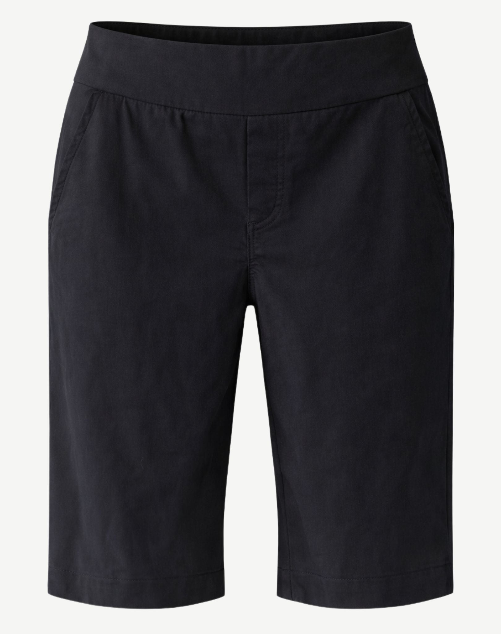 Black Essential Stretch Knee-Length Shorts Corfu Jeans