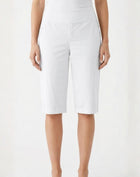 White Essential Stretch Knee-Length Shorts