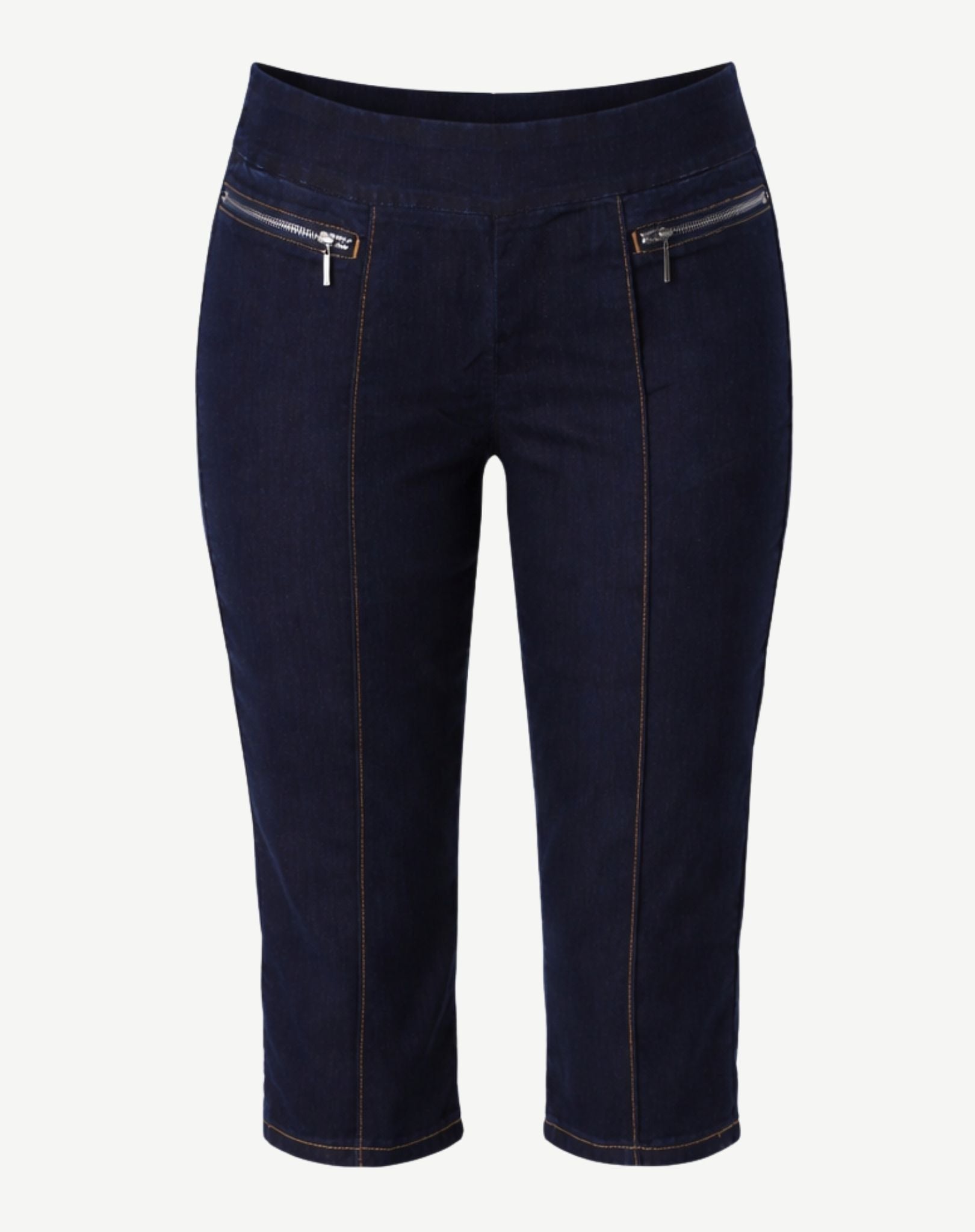 W04B4080 Delta Blue Wash Knee Skimmer Crop Jeans Corfu Easy Living