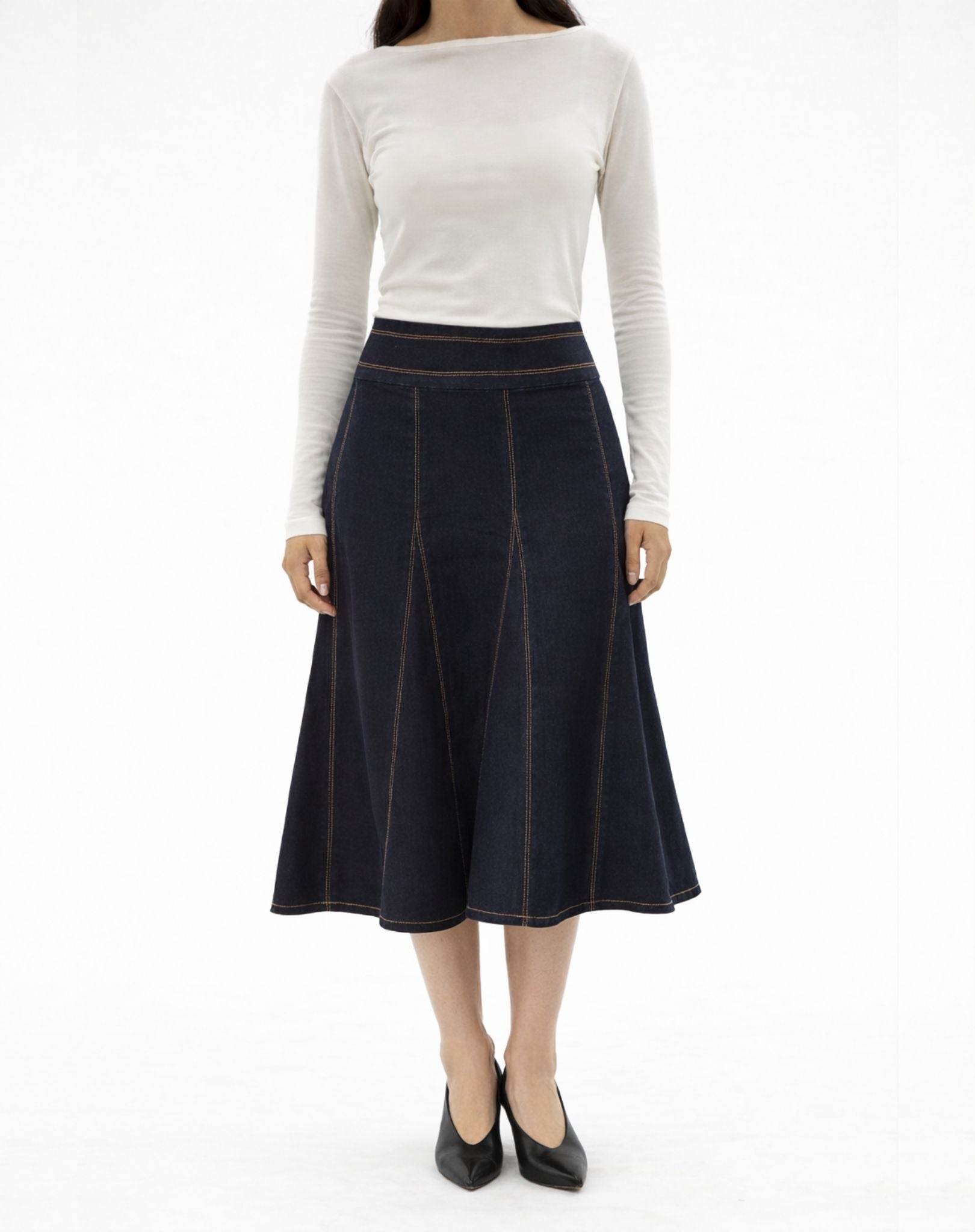 Ainsley Classic Rinse A-Line Denim Skirt Corfu Easy Living