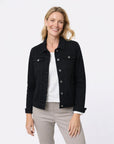 W04B7639 Corfu Black Stretch Womens Denim Jacket Corfu Easy Living