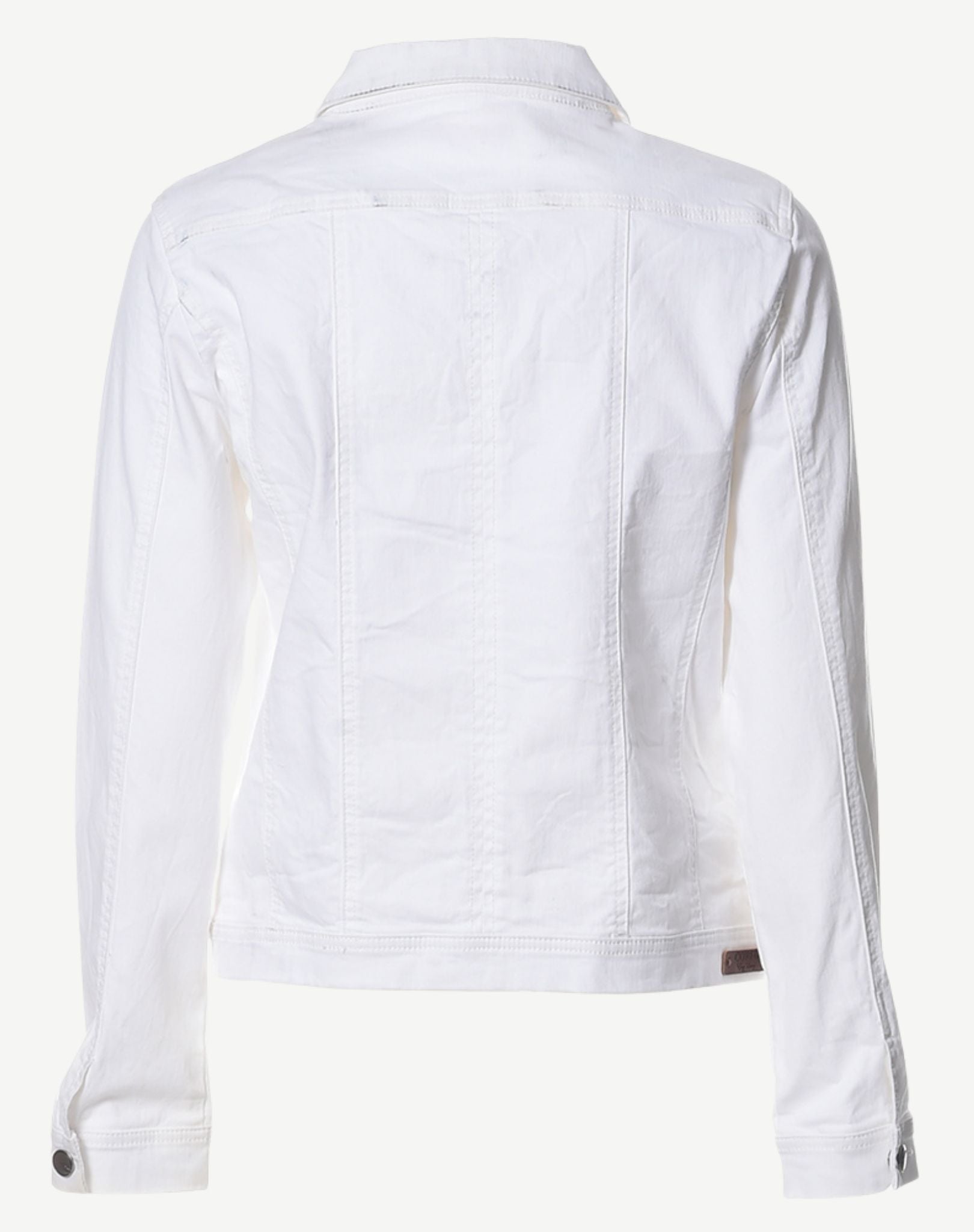 W04B7639 White Stretch Denim Jacket Corfu Easy Living