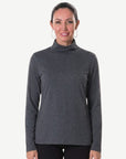 Charcoal Grey Turtleneck Long Sleeve Top Corfu Jeans