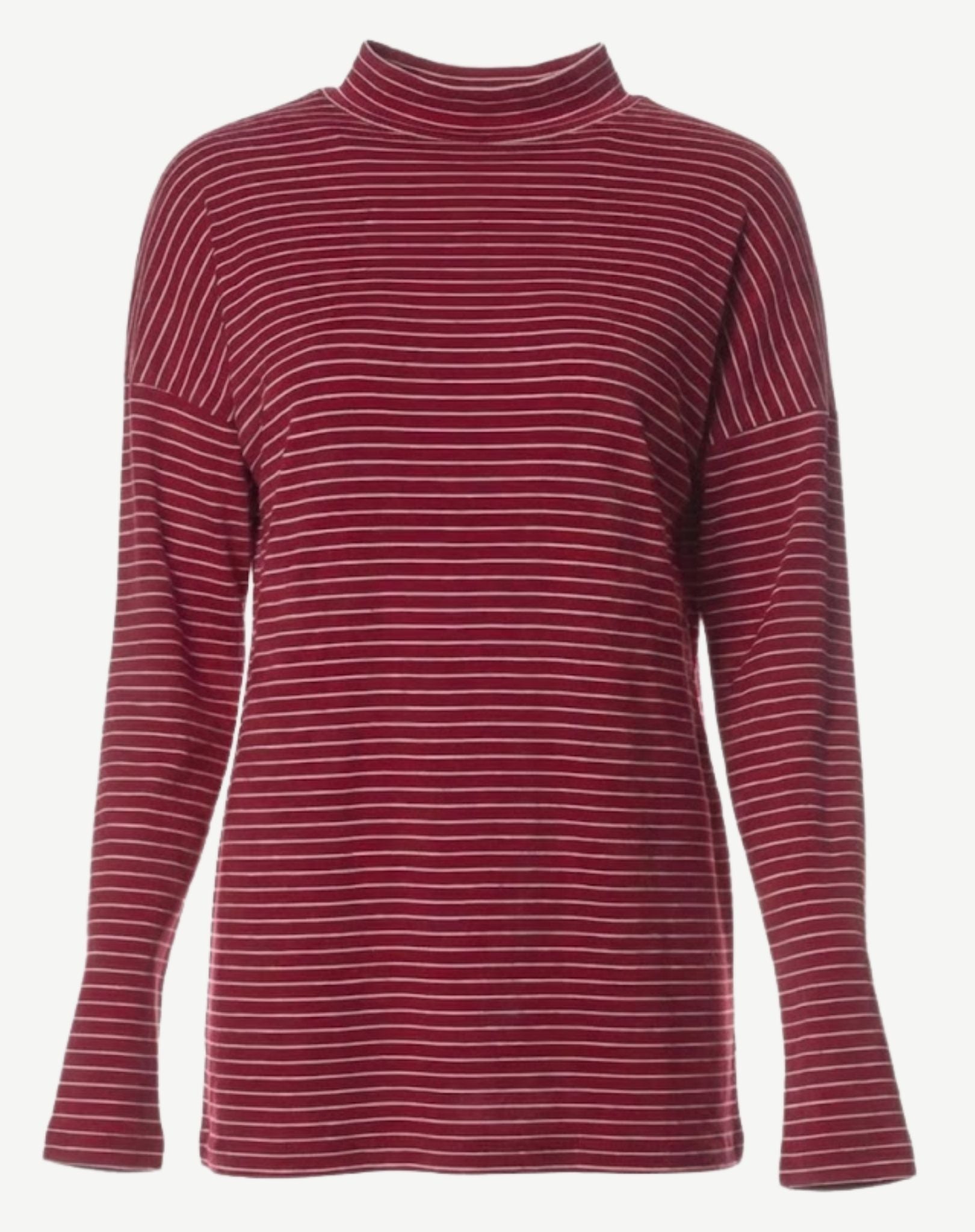 Red Striped Long Sleeve Turtleneck Top Corfu Jeans