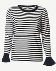 Black and Cream Striped Long Sleeve Top Corfu Jeans