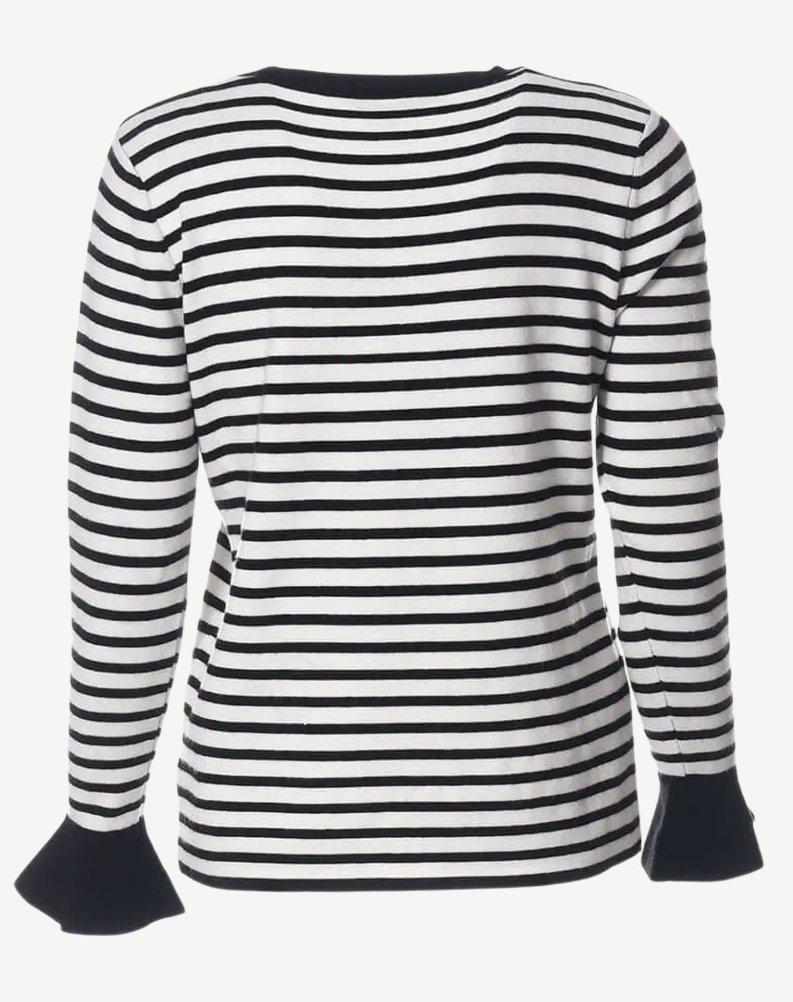 Black and Cream Striped Long Sleeve Top Corfu Jeans