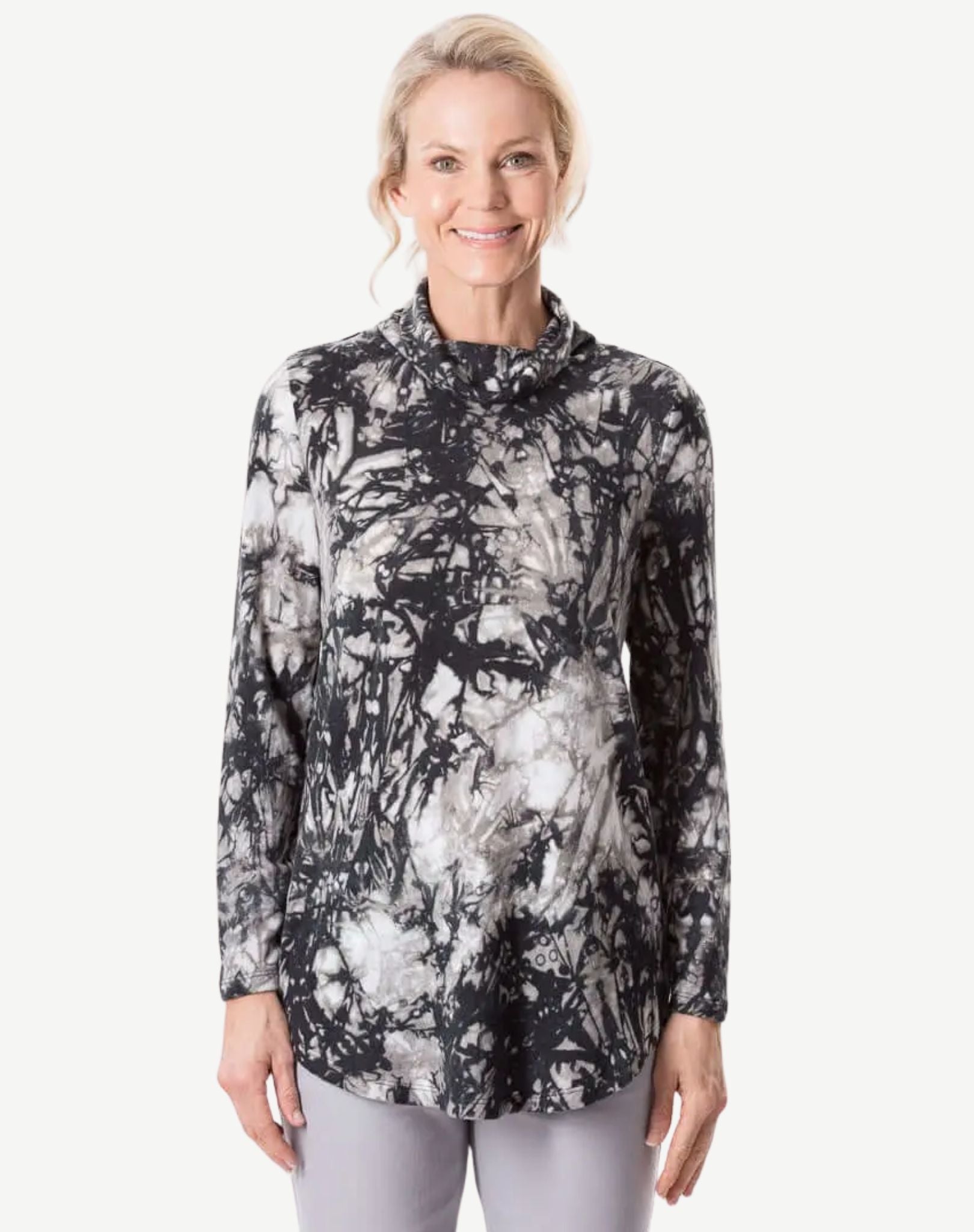 Smoke Long Sleeve Turtleneck Top Corfu Easy Living