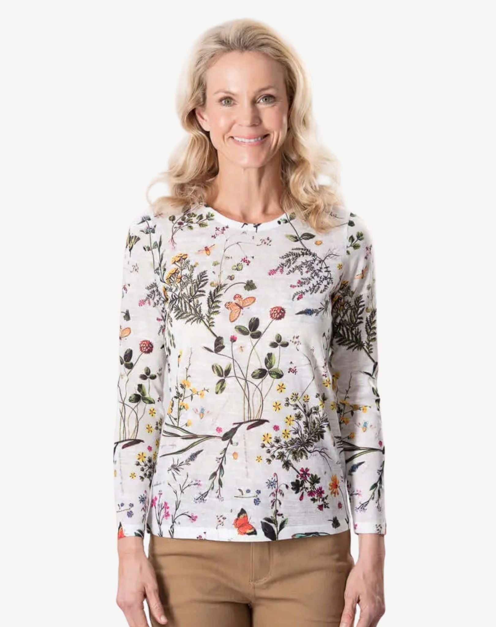 Botanical Bamboo Knit Long Sleeve Top Corfu Jeans