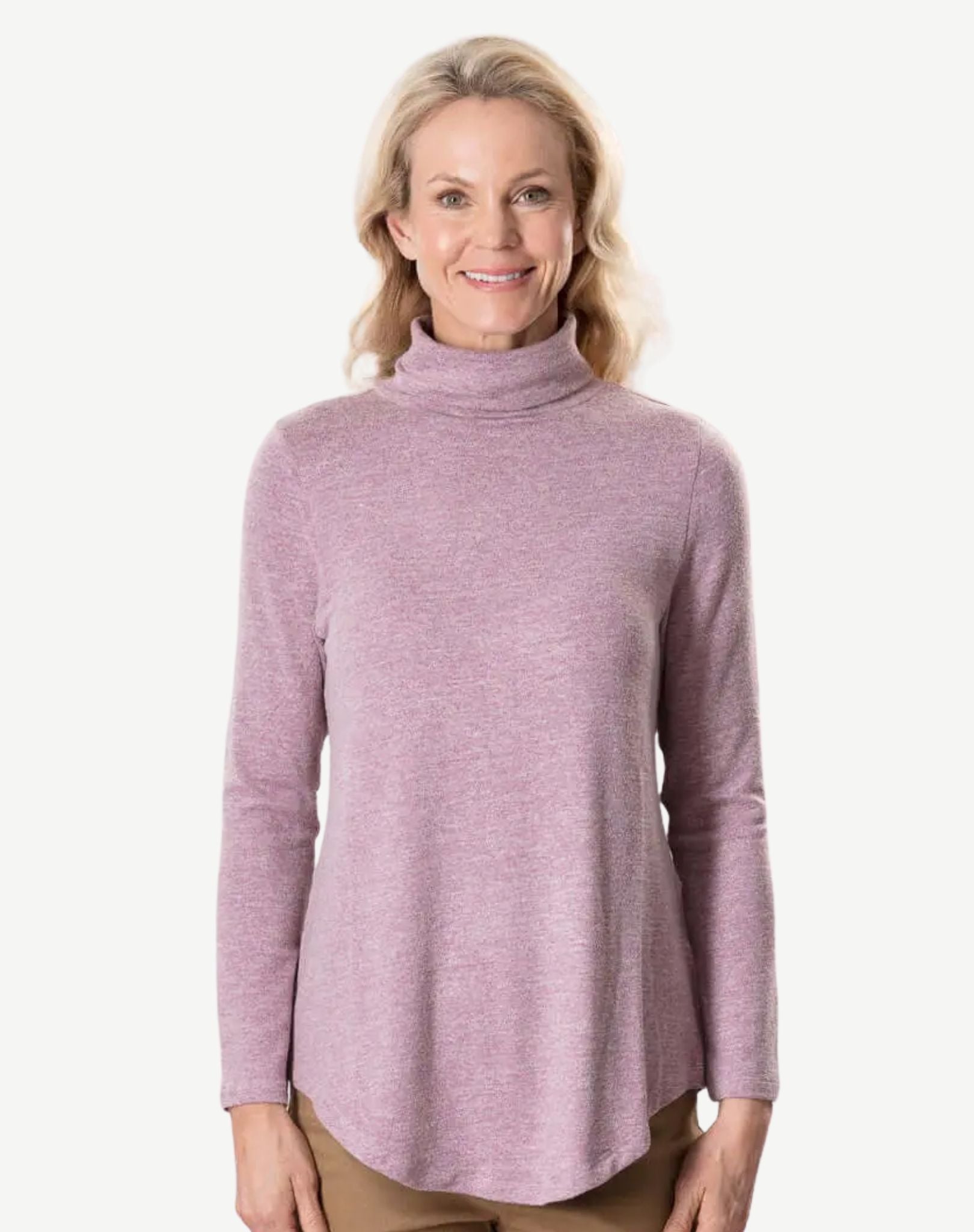 Mulberry Stretch Marble Knit Turtleneck Corfu Jeans