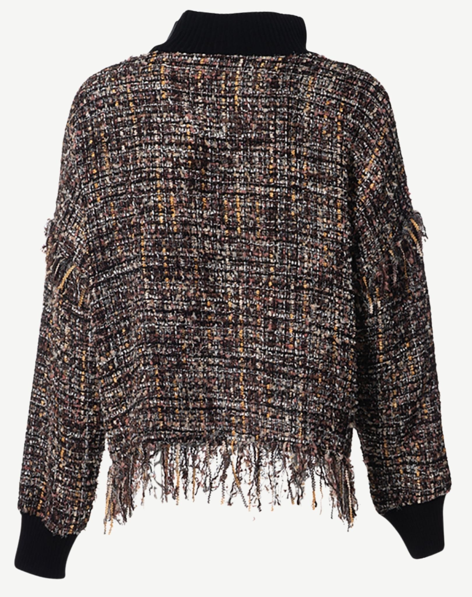 W2056438 Sable Bouclea Knit Long Sleeve Top Corfu Jeans