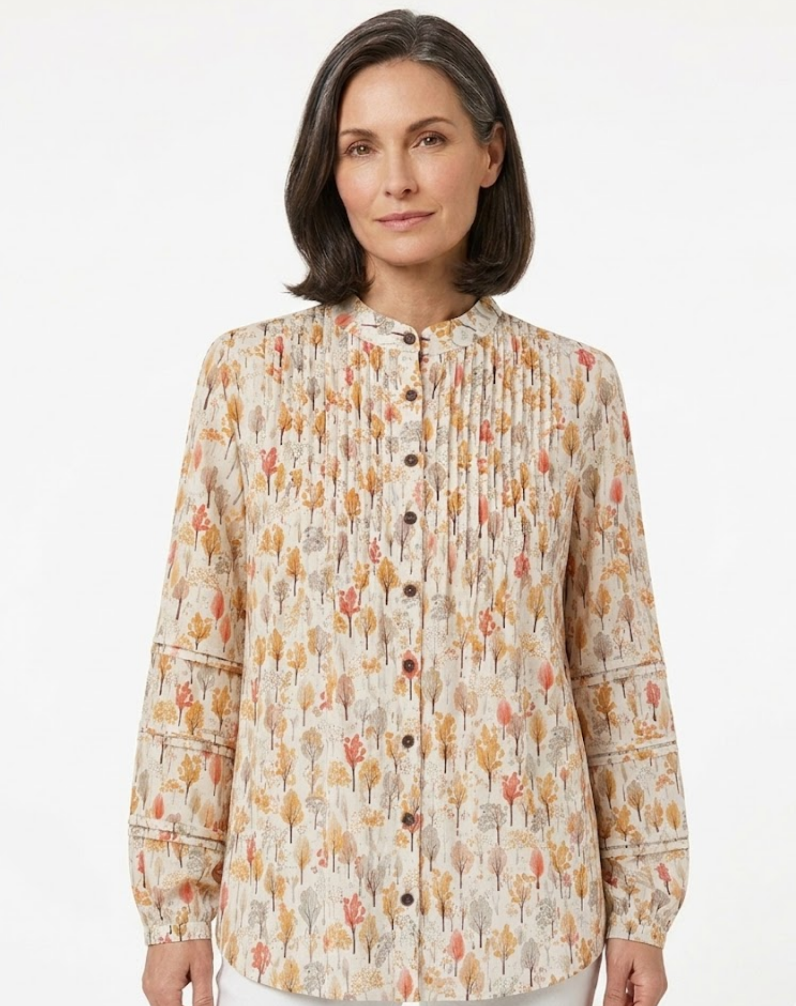 Fall Printed Cotton Linen Shirt Corfu Jeans