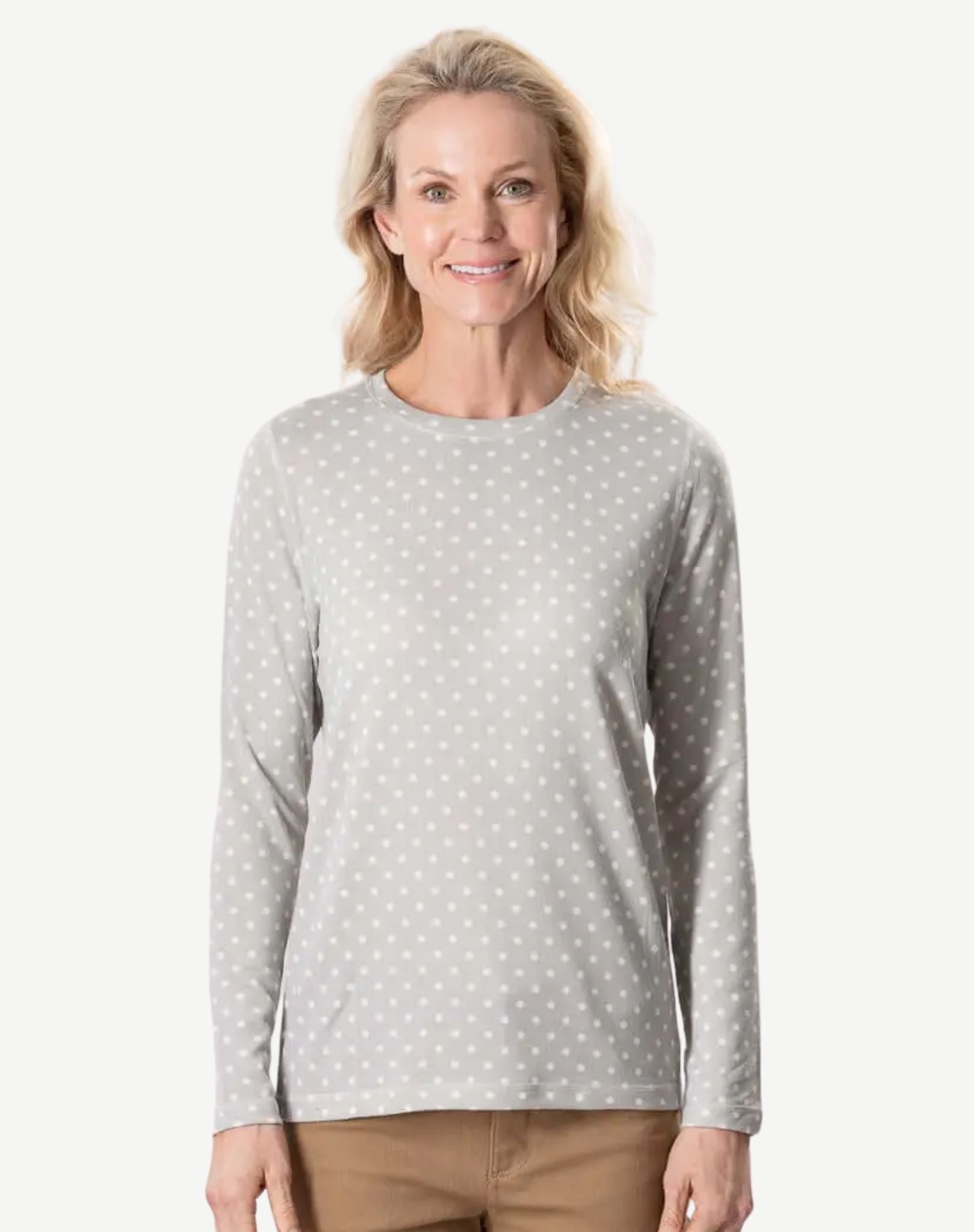 Frost Soft Brushed Spot Long Sleeve Knit Corfu Jeans