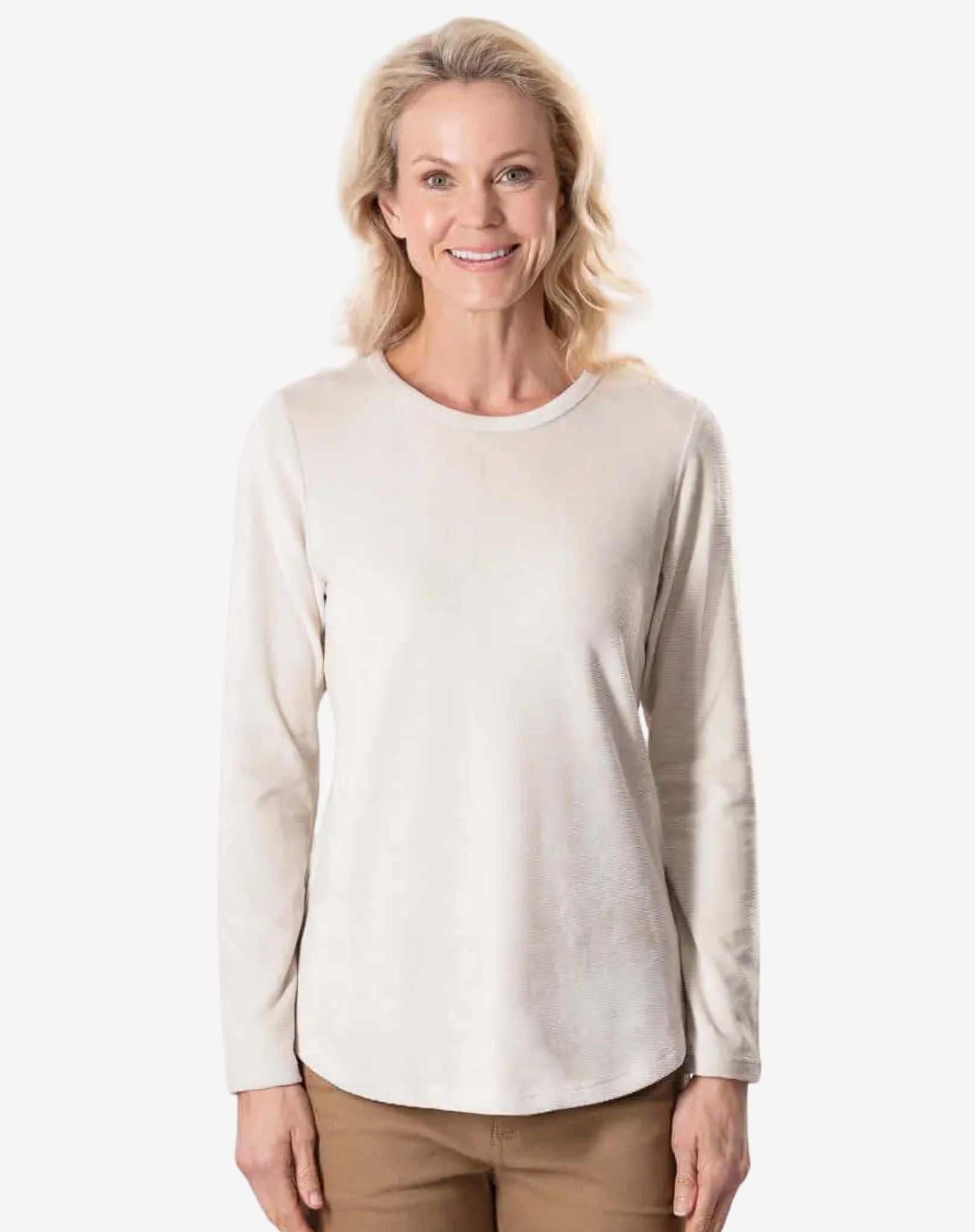 Vanilla Rib Velour Long Sleeve Top Corfu Jeans