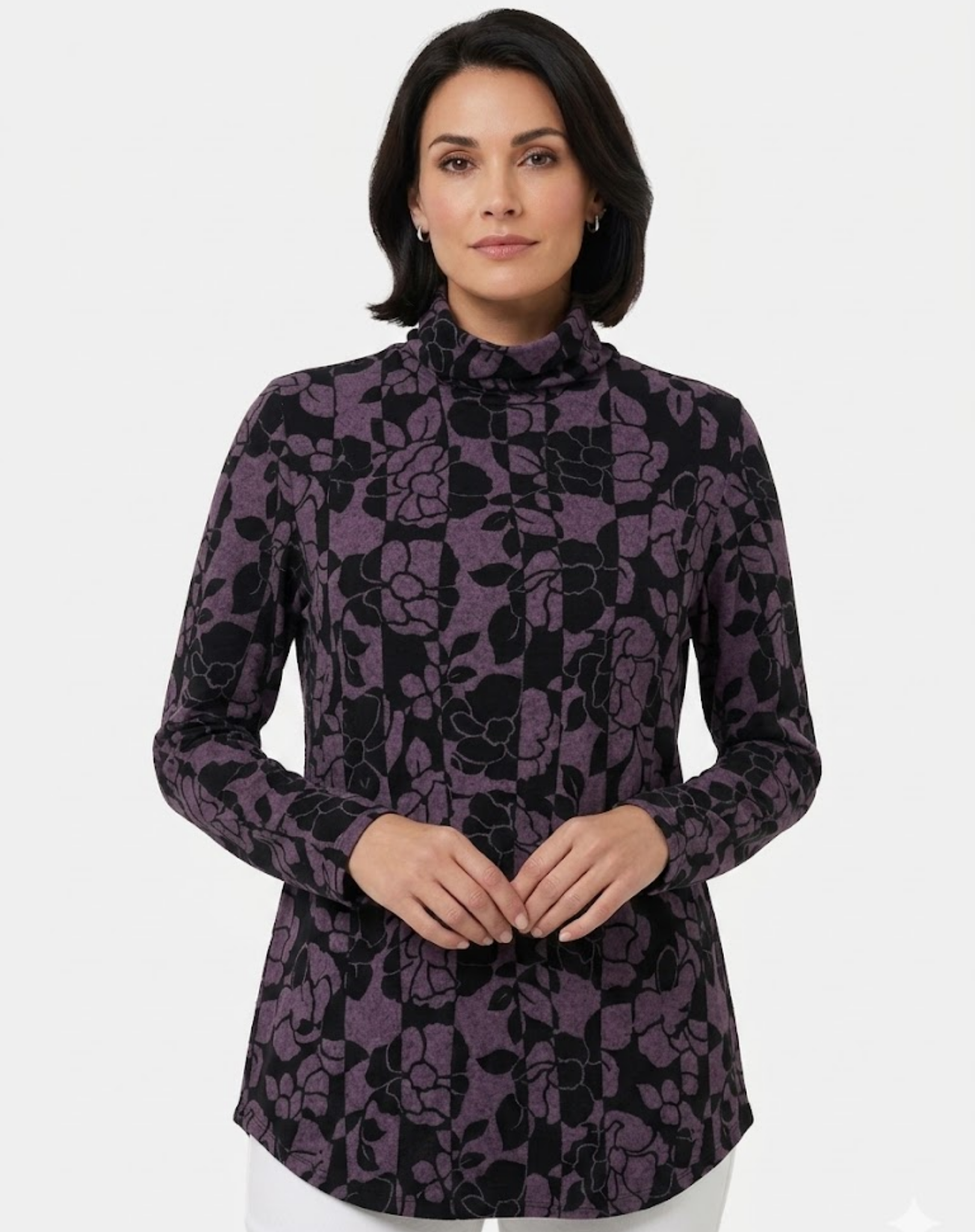 Winter Berry Turtleneck Long Sleeve Top Corfu Jeans