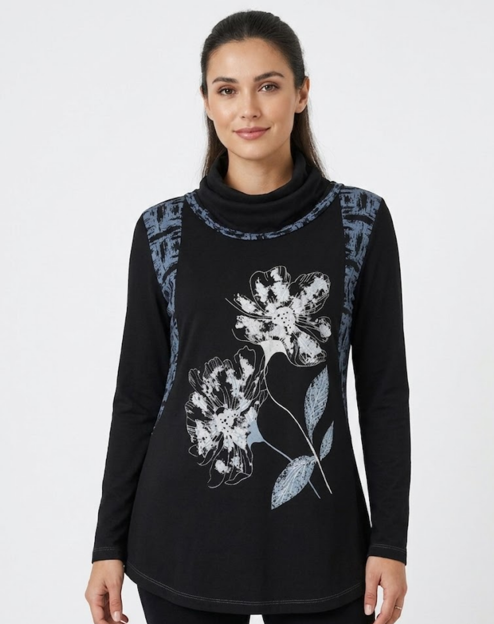 Silver Foil Turtleneck Corfu Jeans