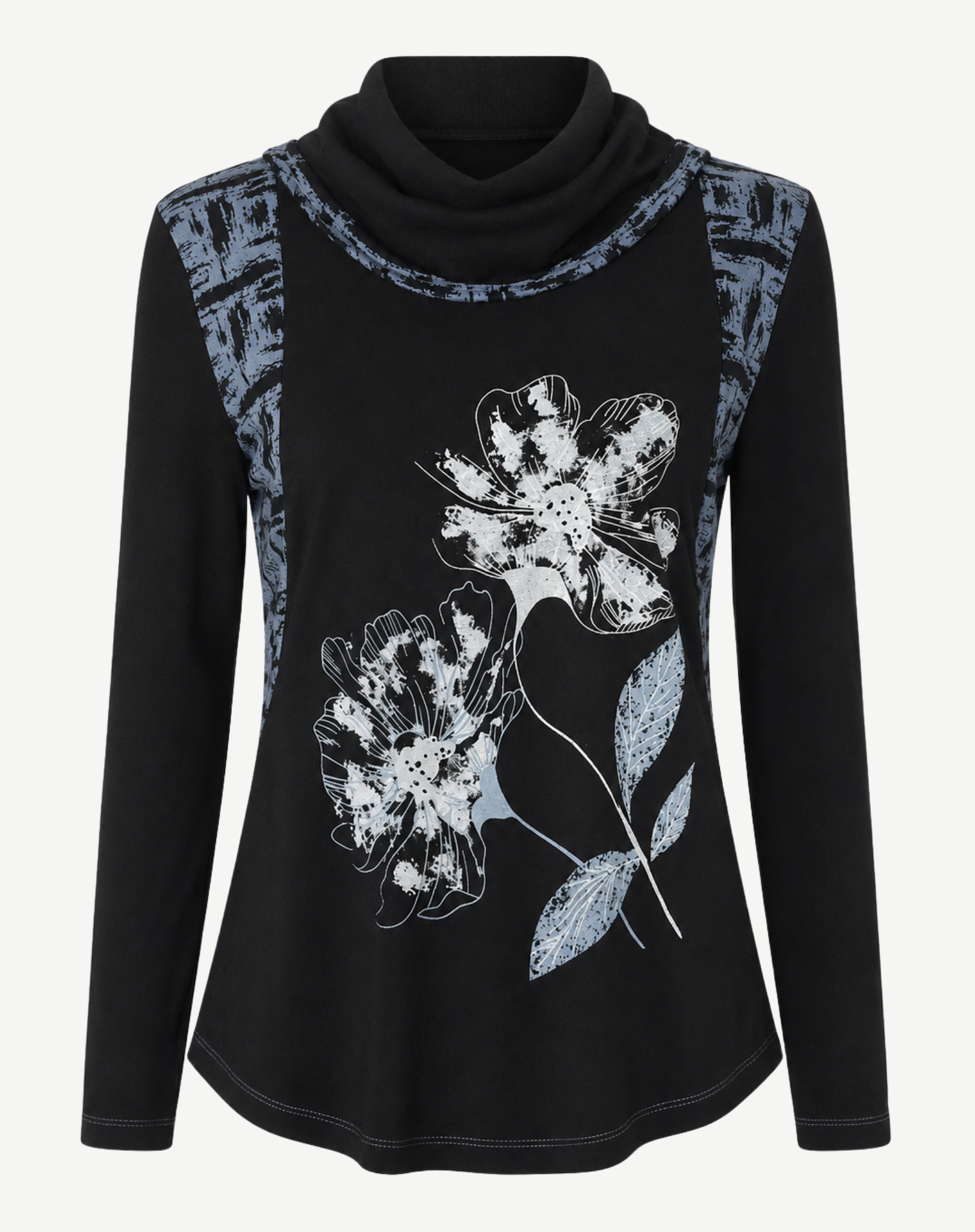 Silver Foil Turtleneck Corfu Jeans