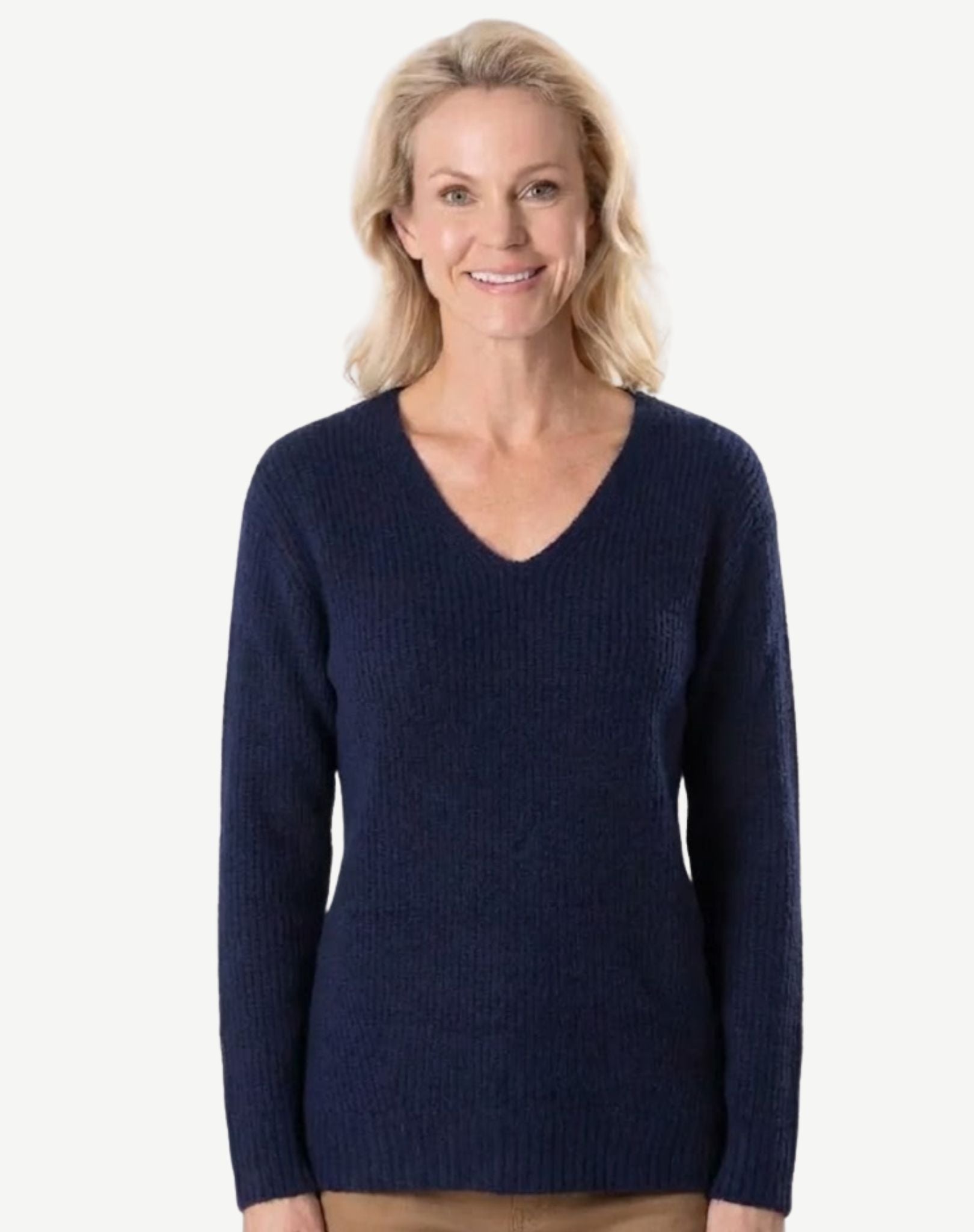 Space Blue Navy V-Neck Long Sleeve Knit Corfu Jeans