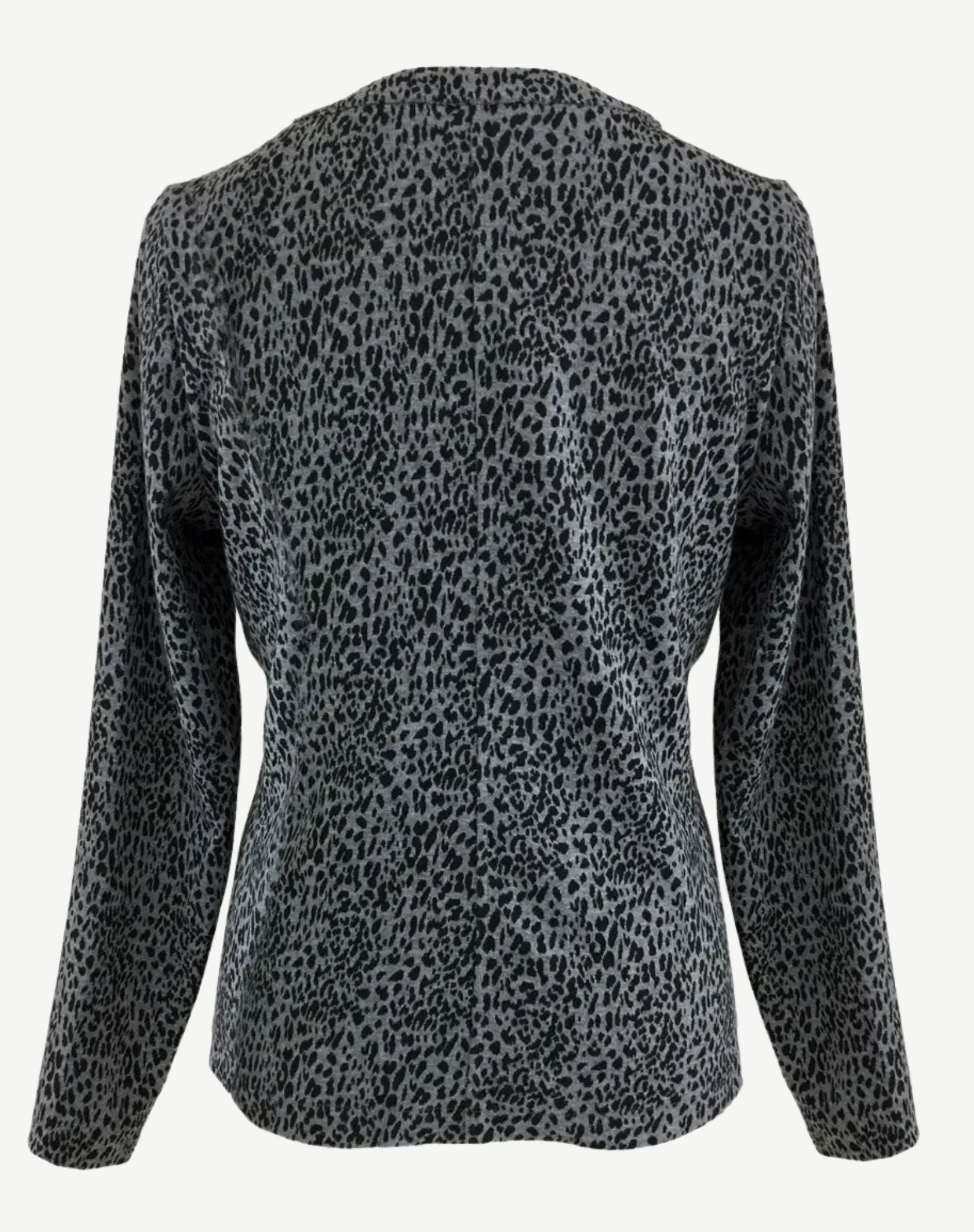 Black Cheetah Print Zip Jacket Corfu Jeans