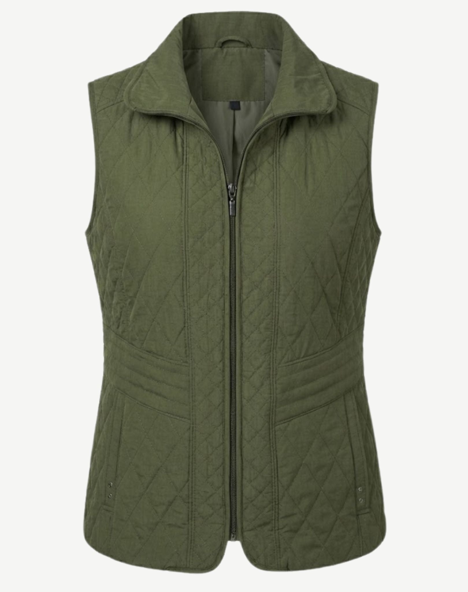 Olive Green Quilted Winter Vest Corfu Jeans