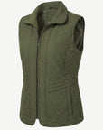 Olive Green Quilted Winter Vest Corfu Jeans