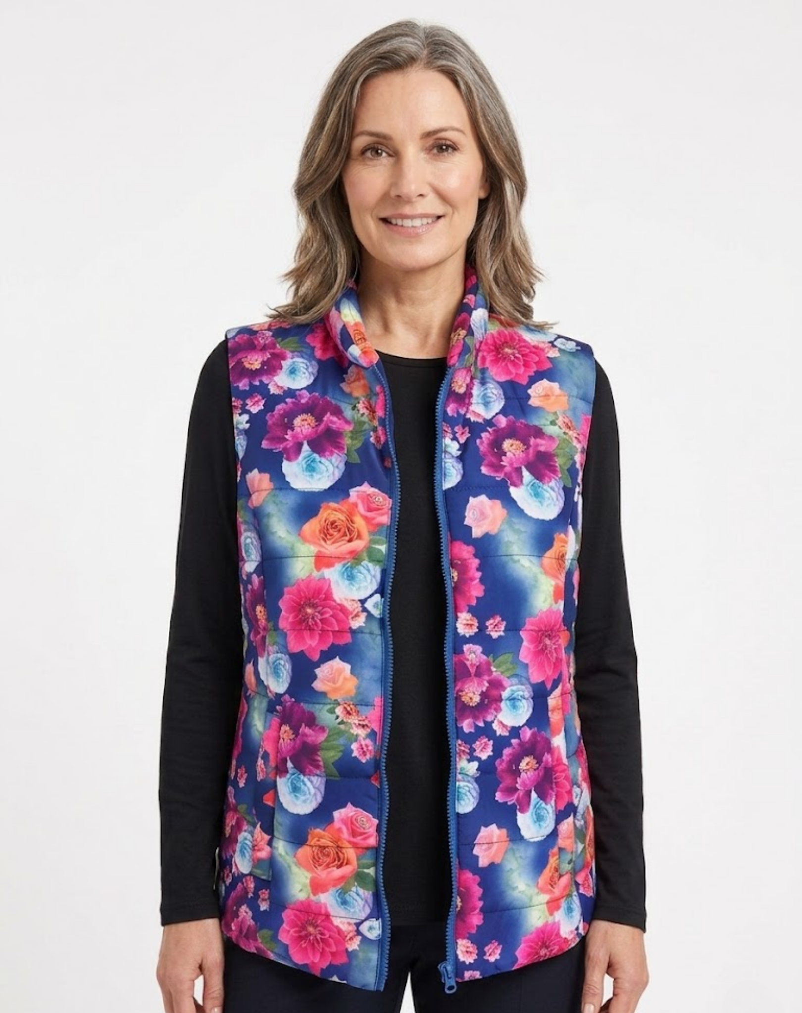 Floating Floral Vest Corfu Jeans