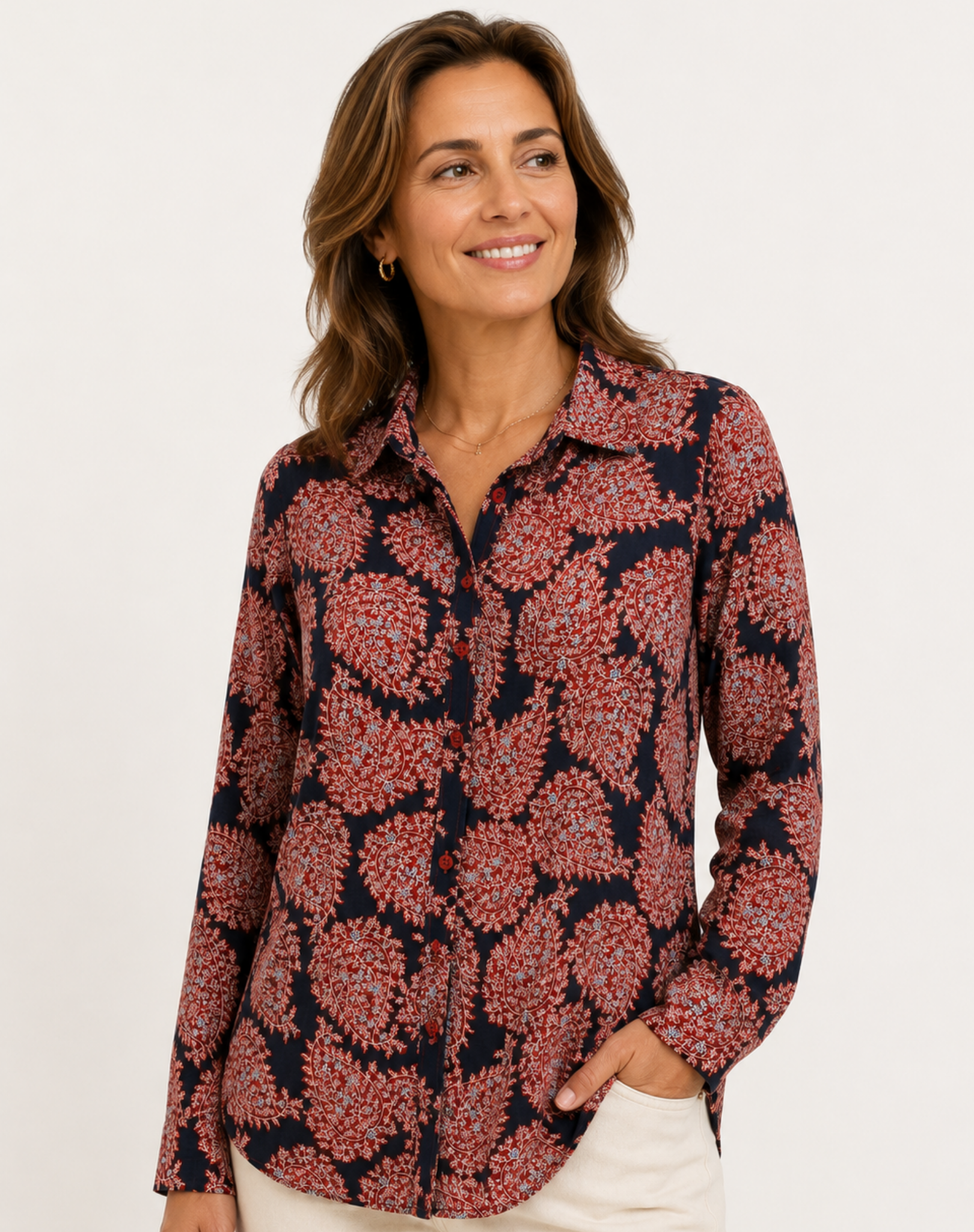 Winter Leaves Long Sleeve Shirt Corfu Jeans