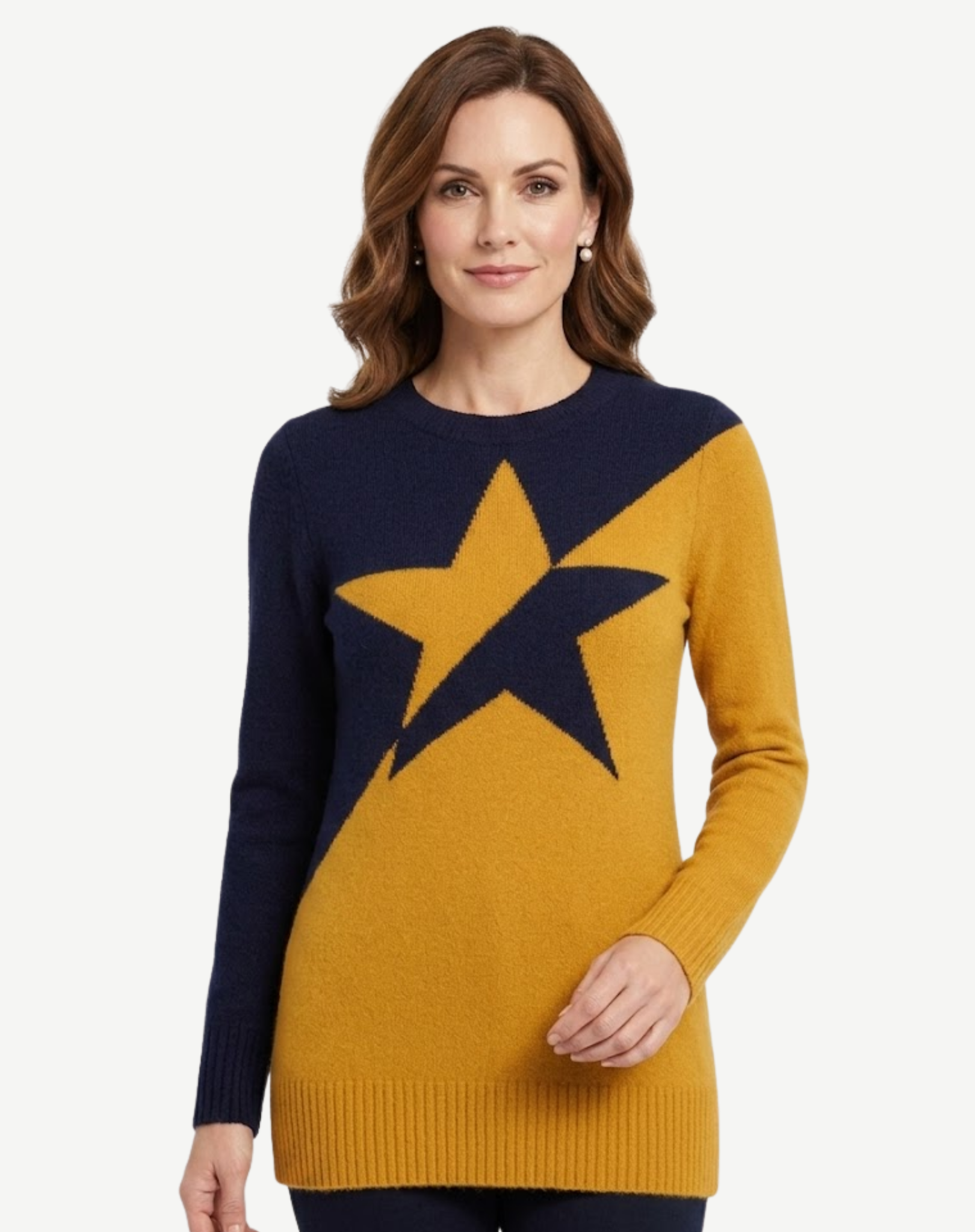 Navy Toffee Star Long Sleeve Knit Top Corfu Jeans