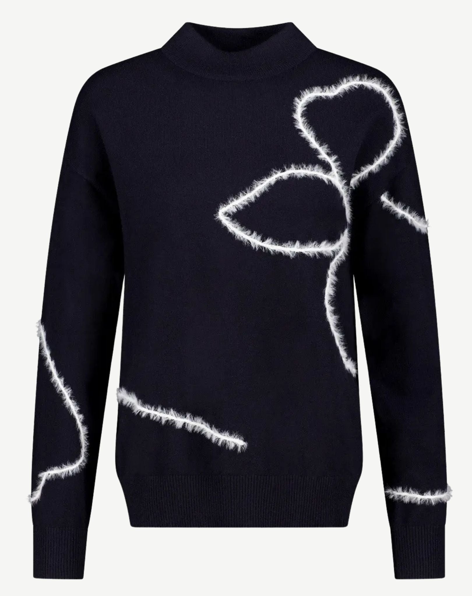 Abstract Navy Floral Knit Corfu Jeans