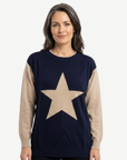 W23492254 Navy Oatmeal Silver Star Jum[er Corfu Jeans