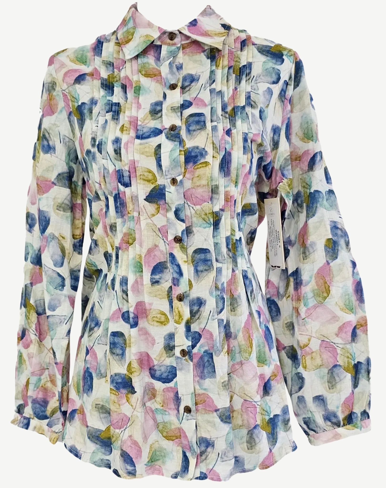 WINTER LEAVES PRINTED LINEN COTTON Corfu Jeans