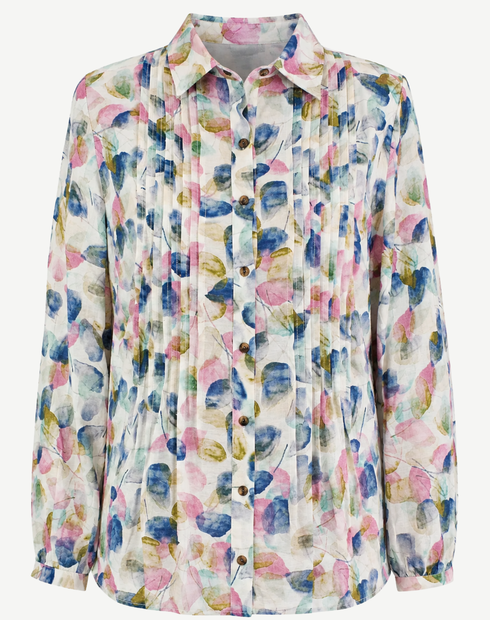 Winter Leaves Printed Linen Cotton Shirt Corfu Jeans