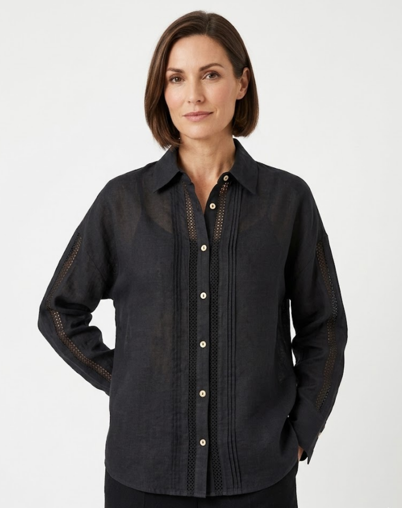 Black Winter Linen Shirt Corfu Jeans