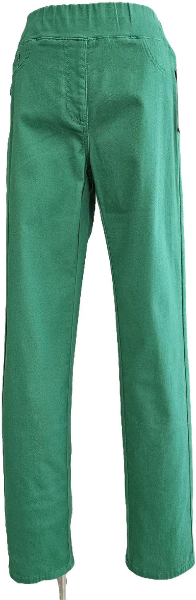 W2411505 GREEN COLOURED STRETCH DENIM PANTS Corfu Jeans